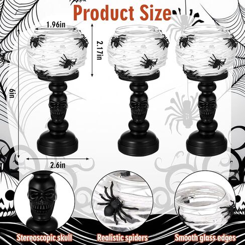 Geelin 3 PCS Skull Tealight Candle Holder for Halloween Decoration Resin in Kuwait