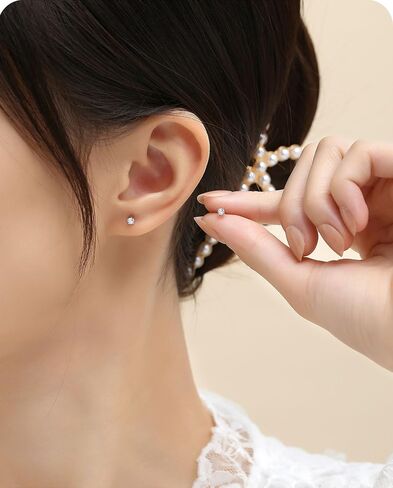 10 Pairs 2MM Surgical Steel Small Stud Earrings, Hypoallergenic 14K Gold Plated Tiny Cubic Zirconia Stud Earrings Set for Cartilage Helix Multiple Hole Piercing in Saudi Arabia