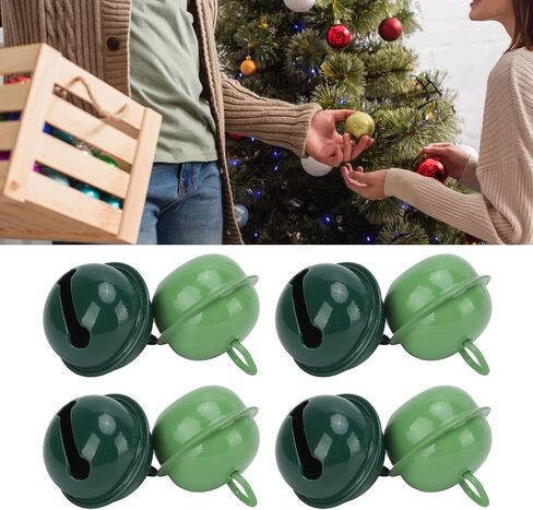 20Pcs Jingle Bells, Army Green and Dark Green Metal Christmas Bell with Hanging Hole for Wedding Christmas Decoration in Saudi Arabia