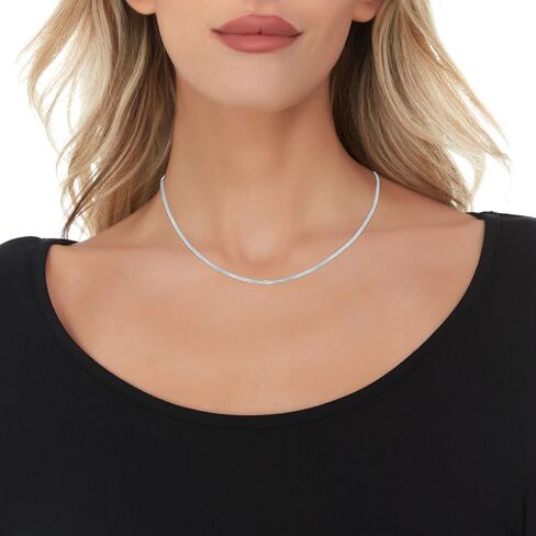 Floreo 14k White Gold 3mm Solid Herringbone Chain Necklace and Bracelet Set in Saudi Arabia