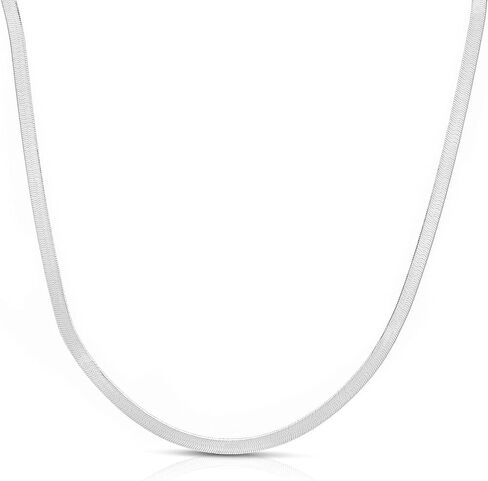 Floreo 14k White Gold 3mm Solid Herringbone Chain Necklace and Bracelet Set in Saudi Arabia