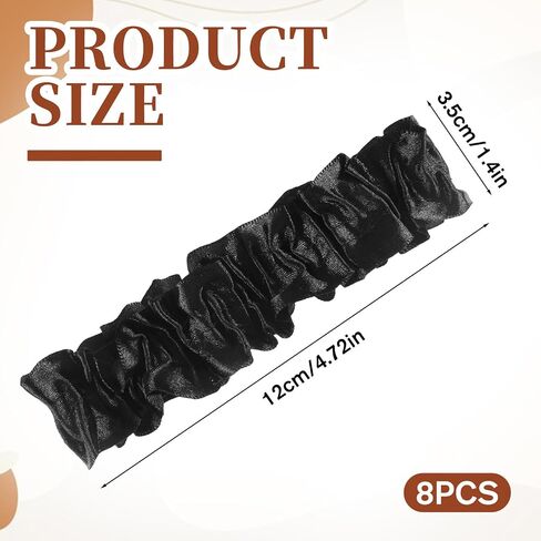 Thinp 8 Pcs 20s Sleeve Garters for Men, Roaring Armband Garter Vintage Arm Shirt Sleeve Holders Anti Slip Elastic Sleeves Garter Belt Costume Accessories for Halloween Party Decoration (Black) in Saudi Arabia