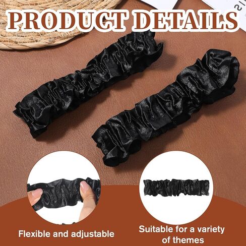 Thinp 8 Pcs 20s Sleeve Garters for Men, Roaring Armband Garter Vintage Arm Shirt Sleeve Holders Anti Slip Elastic Sleeves Garter Belt Costume Accessories for Halloween Party Decoration (Black) in Saudi Arabia