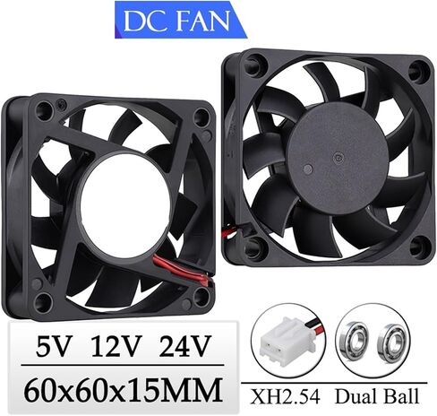 2Pcs 5V 12V 24V Fan 60x15MM 60MM Ball Brushless Exhaust Cooling Fan 6cm 6015 3PIN USB Computer Equipment Cooler Fan(24V Hydraulic XH2.54) in Kuwait