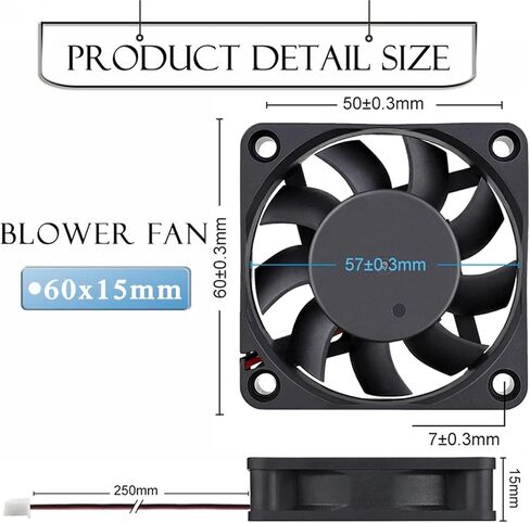 2Pcs 5V 12V 24V Fan 60x15MM 60MM Ball Brushless Exhaust Cooling Fan 6cm 6015 3PIN USB Computer Equipment Cooler Fan(24V Hydraulic XH2.54) in Kuwait