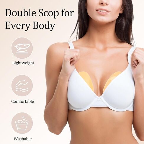 Double-Sided Adhesive Bra Inserts, 4 Sizes A-D, Reusable Sticky Cups with Lifting Effect, Nude in Saudi Arabia