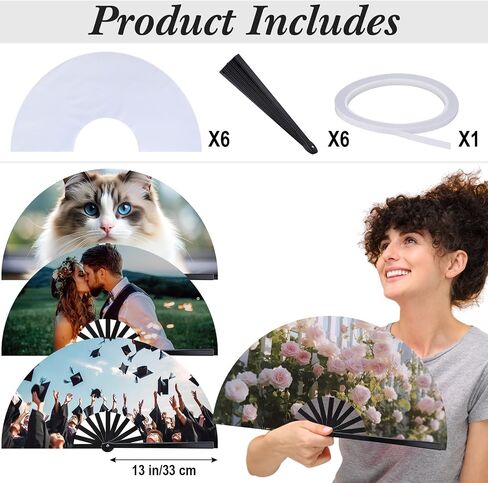 Sublimation Hand Fan Blanks Bulk and Plastic Handle for DIY and Craft Folding Large ClackFans for Line Dancing in Saudi Arabia