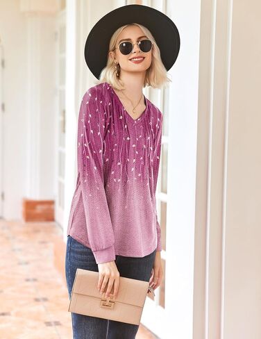 Ekouaer نساء Pajama تحدد الأكمام الطويلة مطوية V الرقبة سام 2025 Fall Pjs Soft 2 قطعة ليلية مع جيوب in Saudi Arabia