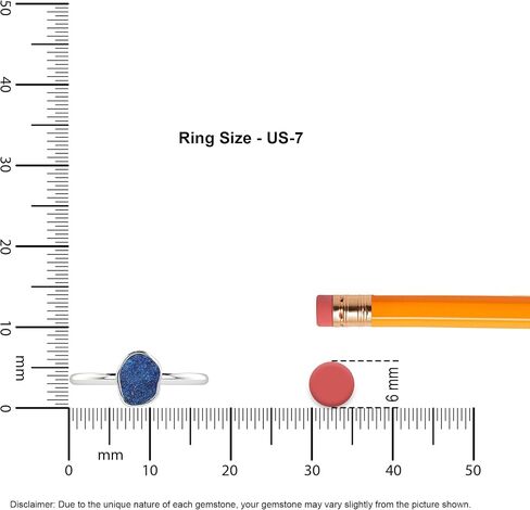 Natural Rough Gemstones Stackable Ring for Women in Sterling Silver, Birthstone Jewelry Gifts for Her (Bezel-Set) in Saudi Arabia