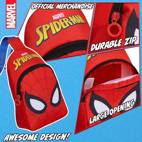 Marvel Spiderman Boys Crossbody Bag Adjustable Strap Zipped Compartment Boys Gifts in Saudi Arabia