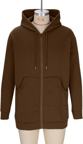 Hoodies for Men Long Fleece Lined Hoodie Zip Up Hooded Sweatshirt Plus Size Winter Jacket Casual Warm Sweatshirts in Kuwait