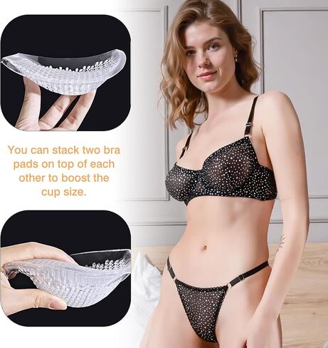 Silicone Bra Inserts,Gel Bra Push Up Breast Pads Bra Padding Bust Enhancer for Sports Bra Swimsuit Cleavage Enhancers pads Breathable Clear in Saudi Arabia