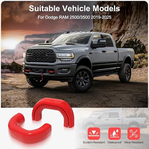 Tow Hook Cover for Dodge RAM 2500/3500 2019-2025 Thicken Upgrade,Tow Hitch Covers Compatible with Dodge RAM 2500/3500 2019-2025 Accessories,2PCS-Green in Kuwait