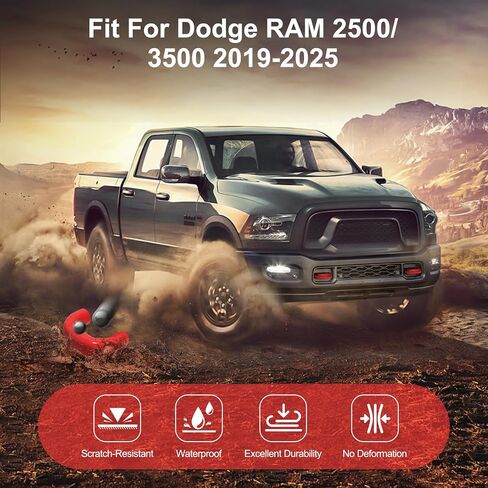 Tow Hook Cover for Dodge RAM 2500/3500 2019-2025 Thicken Upgrade,Tow Hitch Covers Compatible with Dodge RAM 2500/3500 2019-2025 Accessories,2PCS-Green in Kuwait
