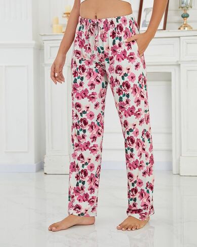 FEMDOUCE 3 Pack Pajama Pants with Mobicets Comfy Pajamas Forms for Women Remortring Lounge Soft PJ Pants in Kuwait