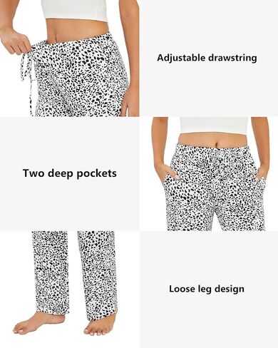FEMDOUCE 3 Pack Pajama Pants with Mobicets Comfy Pajamas Forms for Women Remortring Lounge Soft PJ Pants in Kuwait