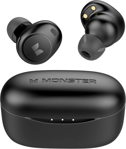 Monster Achieve 300 AirLinks Wireless Earbuds, Bluetooth 5.3 in-Ear Headphones, Touch Control, Built-in Microphone, USB-C Fast Charging, 32H Playtime, Black in Saudi Arabia
