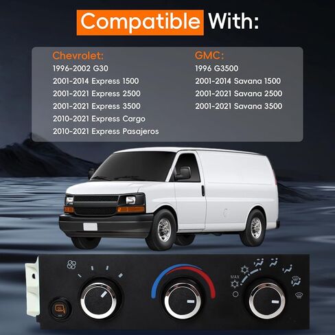 599-294 Climate Control Module Compatible with 2001-2021 Chevrolet Express 2500 3500, AC Climate Control Panel 2001-2021 GMC Savana 2500 3500, HVAC Control Module Replace# 15773677 15858577 in Saudi Arabia