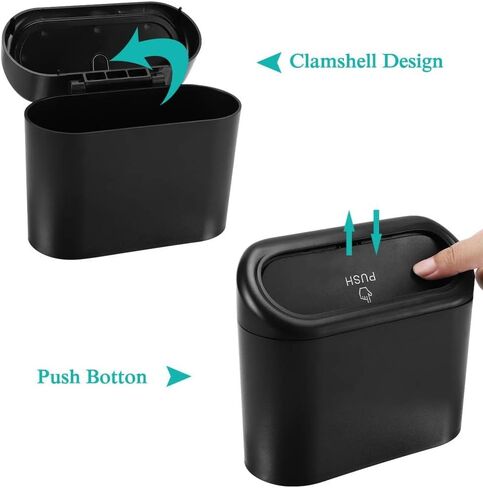 Car Trash Can with Lid, Mini Auto Dustbin Garbage Organizer, Automotive Garbage Container Bin for Vehicle, Home, Office in Saudi Arabia