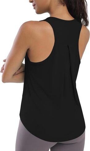 Women's Workout Tank Tops Loose Fit Racerback Sleeveless Shirts with UPF 50+ for Yoga Running Gym Athletic Exercise in Saudi Arabia