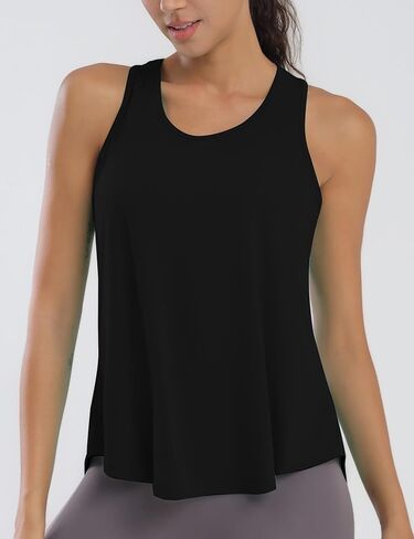 Women's Workout Tank Tops Loose Fit Racerback Sleeveless Shirts with UPF 50+ for Yoga Running Gym Athletic Exercise in Saudi Arabia