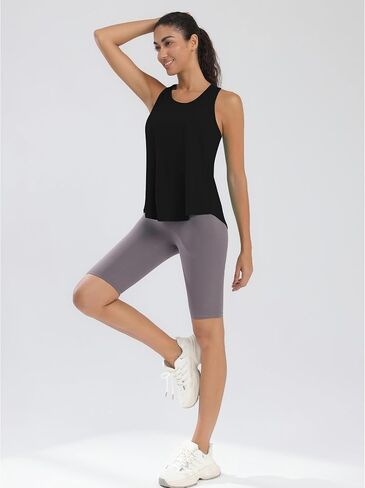 Women's Workout Tank Tops Loose Fit Racerback Sleeveless Shirts with UPF 50+ for Yoga Running Gym Athletic Exercise in Saudi Arabia