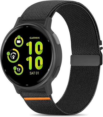 Sunnyson 20mm Stretchy Bands Compatible with Garmin Vivoactive 5/6/Forerunner 55/165, Parachute Elastic Soft Nylon Watch Band for Venu Sq/Sq 2/2 Plus Women Men in Saudi Arabia