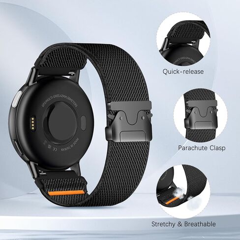 Sunnyson 20mm Stretchy Bands Compatible with Garmin Vivoactive 5/6/Forerunner 55/165, Parachute Elastic Soft Nylon Watch Band for Venu Sq/Sq 2/2 Plus Women Men in Saudi Arabia