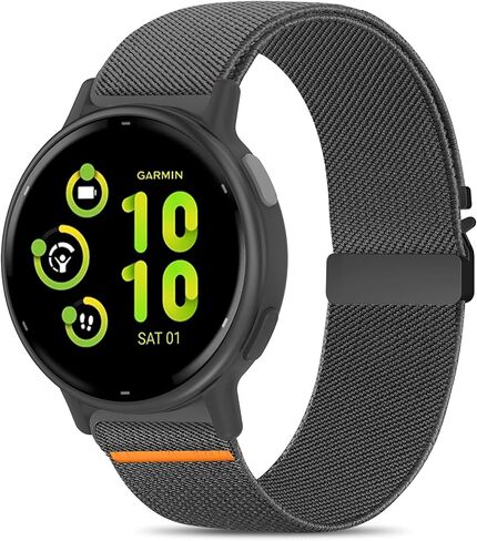 Sunnyson 20mm Stretchy Bands Compatible with Garmin Vivoactive 5/6/Forerunner 55/165, Parachute Elastic Soft Nylon Watch Band for Venu Sq/Sq 2/2 Plus Women Men in Saudi Arabia