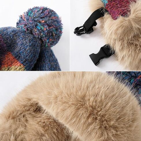 نساء فو فرو شتاء قبعة الصياد متماسكة مع اللوحات الأذن الروسية ushanka التزلج قبعة in Kuwait