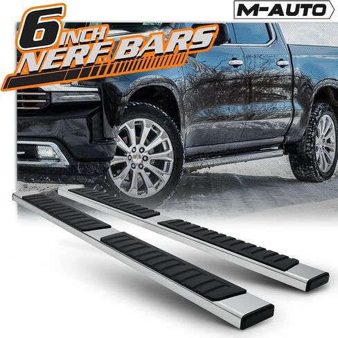 M-AUTO 6" Side Step Nerf Bar Running Board Compatible with 2020 2021 2022 Chevrolet Silverado GMC Sierra 1500 2500HD 3500HD Regular Cab OE Style Left Right Side, Black in Saudi Arabia