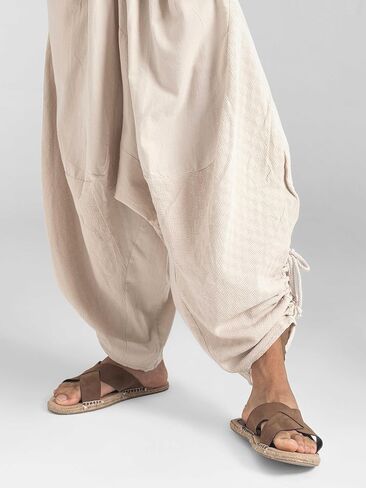 The Veshti Company Men’s Cotton Bali Harem Pants – Relaxed Fit Yoga Lounge – Casual Summer Beach Trousers in Kuwait