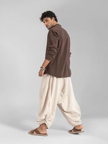 The Veshti Company Men’s Cotton Bali Harem Pants – Relaxed Fit Yoga Lounge – Casual Summer Beach Trousers in Kuwait