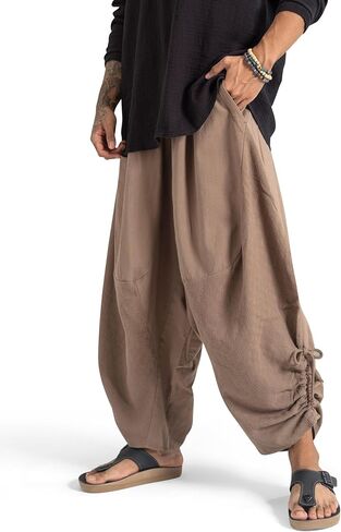 The Veshti Company Men’s Cotton Bali Harem Pants – Relaxed Fit Yoga Lounge – Casual Summer Beach Trousers in Kuwait
