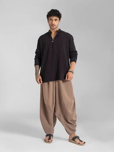 The Veshti Company Men’s Cotton Bali Harem Pants – Relaxed Fit Yoga Lounge – Casual Summer Beach Trousers in Kuwait