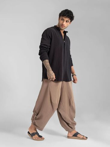 The Veshti Company Men’s Cotton Bali Harem Pants – Relaxed Fit Yoga Lounge – Casual Summer Beach Trousers in Kuwait