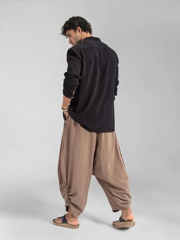 The Veshti Company Men’s Cotton Bali Harem Pants – Relaxed Fit Yoga Lounge – Casual Summer Beach Trousers in Kuwait