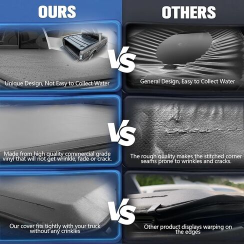 توموكا ناعمة Tri-Fold Bed Bed Tonneau Cover متوافق مع 5.8 قدم 2007-2025 Chevy Silverado 1500 GMC Sierra 1500 (07 New Body) 5.8 FT Bed Vinyl W/O in Kuwait