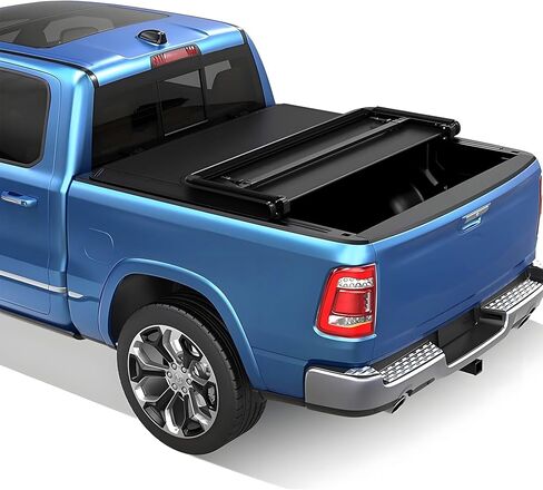 Pensun 5.8ft Soft Tri-Fold Bed Bed Tonneau Cover for 2007-2025 Chevy Silverado 1500 ، GMC Sierra 1500 Tonneau Cover Bed ، 69.6 "Bed in Saudi Arabia