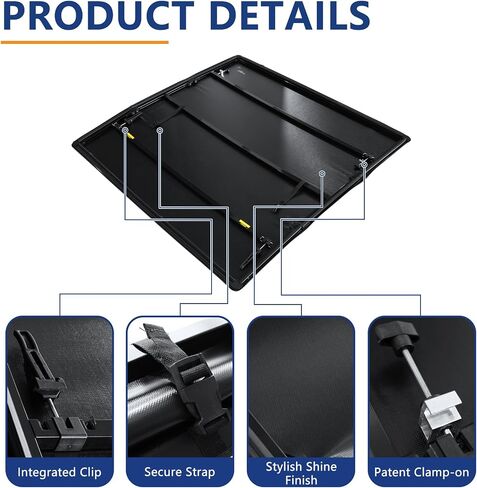 Pensun 5.8ft Soft Tri-Fold Bed Bed Tonneau Cover for 2007-2025 Chevy Silverado 1500 ، GMC Sierra 1500 Tonneau Cover Bed ، 69.6 "Bed in Saudi Arabia
