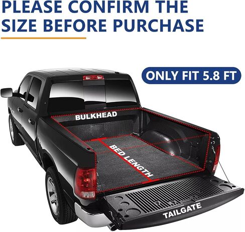 Pensun 5.8ft Soft Tri-Fold Bed Bed Tonneau Cover for 2007-2025 Chevy Silverado 1500 ، GMC Sierra 1500 Tonneau Cover Bed ، 69.6 "Bed in Saudi Arabia