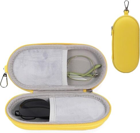 Longjet Double Eyeglasses Case Hard Shell Dual Sunglasses Organizer مع مقطع سلسلة المفاتيح وإغلاق السوستة in Kuwait