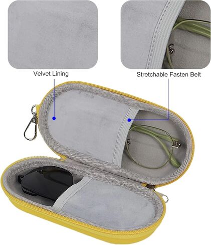 Longjet Double Eyeglasses Case Hard Shell Dual Sunglasses Organizer مع مقطع سلسلة المفاتيح وإغلاق السوستة in Kuwait