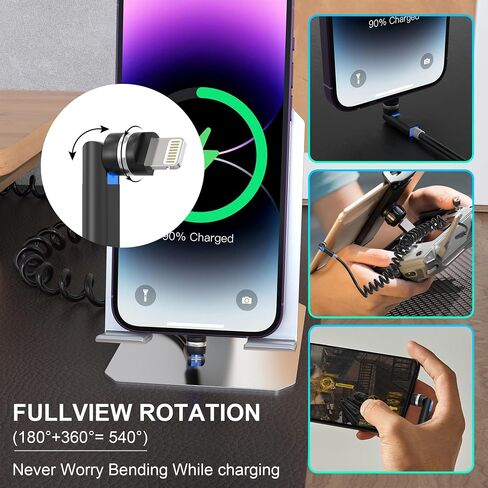USB C and Lightning Cable 2 in 1 60W [PD Charge & MFi & Data] Coiled Cable Short Support CarPlay & Android Auto, 4 in 1 Charging Cable Combo Type C/Lightning/USB A for iPhone 15 14/Android/Pad/Laptop in Saudi Arabia
