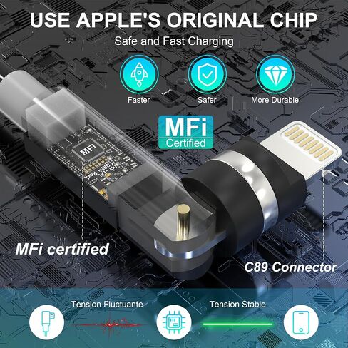 USB C and Lightning Cable 2 in 1 60W [PD Charge & MFi & Data] Coiled Cable Short Support CarPlay & Android Auto, 4 in 1 Charging Cable Combo Type C/Lightning/USB A for iPhone 15 14/Android/Pad/Laptop in Saudi Arabia