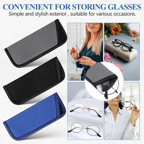 NoLitoy 3 Pack Eyeglasses Cases ، Eyeglasses Soft Pouch Pouch Eyeglasses Holder Portable Casses Pouch in Saudi Arabia