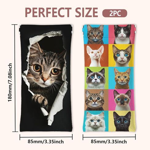 GLOBLELAND 2Pcs Animal Themed Soft Glasses Case for Watches Phones Makeup Brushes for Women and Men in Saudi Arabia