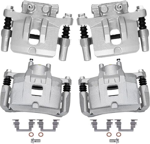 Detroit Axle - Front and Rear Brake Calipers with Bracket Kit Replacement for 2007-2017 Jeep Compass Patriot - 4pc Set in Saudi Arabia