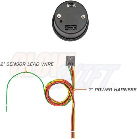 GlowShift 10 Color Digital 9،999 RPM مقياس سرعة الدوران - للمحركات التي تعمل بالطاقة من 1 إلى 10 أسطوانات - شاشة LED متعددة الألوان - عدسة ملونة - 2-1/16 "(52 مم) in Saudi Arabia