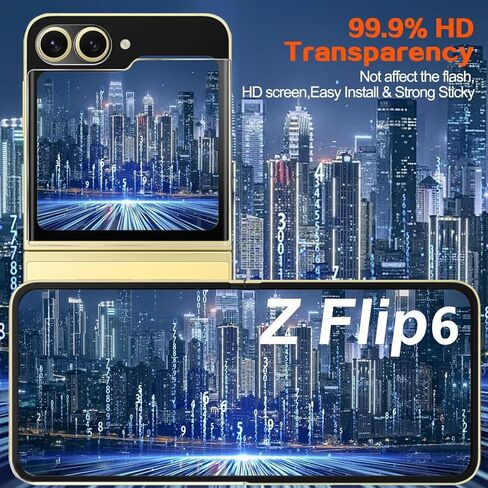 واقي شاشة للخصوصية Samsung Galaxy Z Flip 6، عبوتان من الأفلام الداخلية الناعمة المضادة للتجسس + عبوتين من حافظة شاشة زجاجية مقواة سوداء/أمامية/خارجية [28 درجة مضادة للزقزقة] بدون فقاعات، صديقة للحافظة، مضادة للخدش in Kuwait